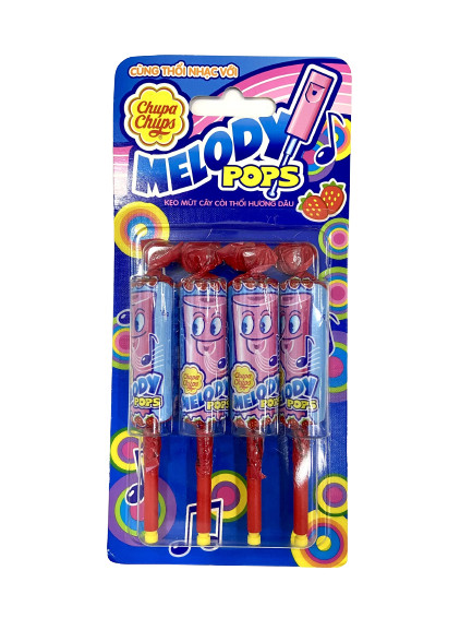 Kẹo Mút Chupa Chups Cây Còi Thổi Hương Dâu 36 Vỉ x 4 Que x 15g