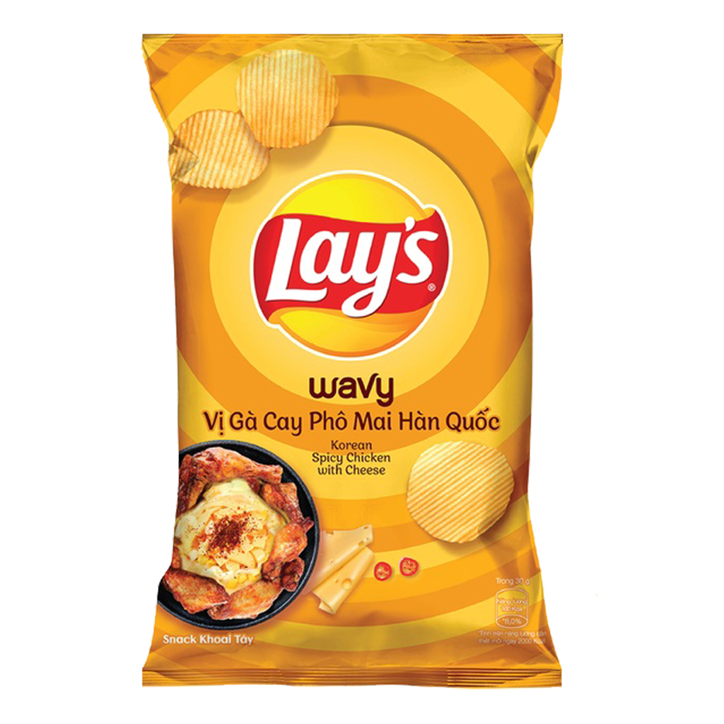 Lays Wavy Ga Cay Pho Mai Han Quoc 90gr