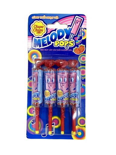 Kẹo Mút Chupa Chups Cây Còi Thổi Hương Dâu 36 Vỉ x 4 Que x 15g